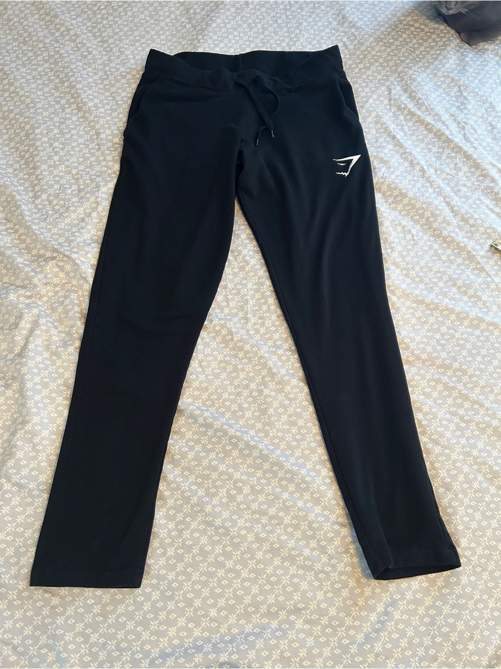 Gymshark Black Slim Joggers with Logo